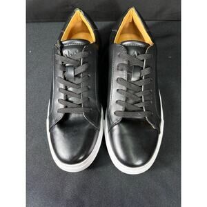 Ace Marks Shoes Men's 9.5 Brett Black Leather Lace Up Dress Casual Sneakers